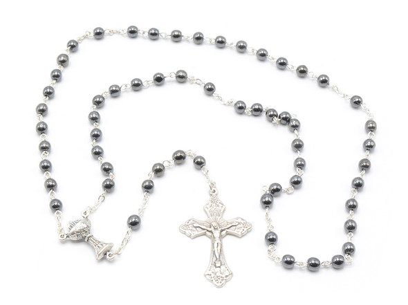 Hematite Communion Rosary 