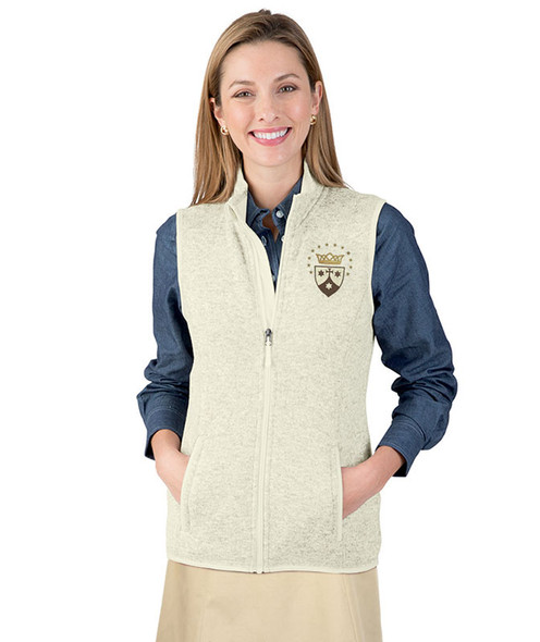 Women's Heather Vest with Carmelite Embroidery