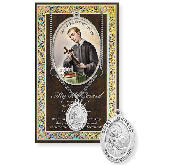 Saint Gerard Magella Pewter Medal & Story Card
