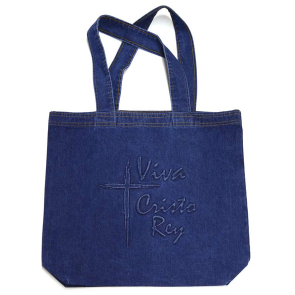 Viva Cristo Rey - Embossed Denim Tote Bag