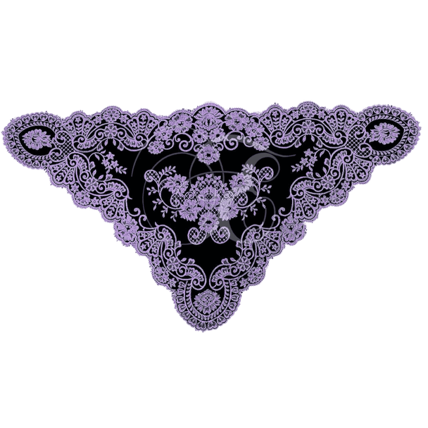 Brillante Spanish Lace Veil – Black & Lilac
