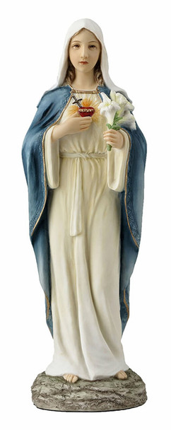 Immaculate Heart of Mary, hand-painted statue