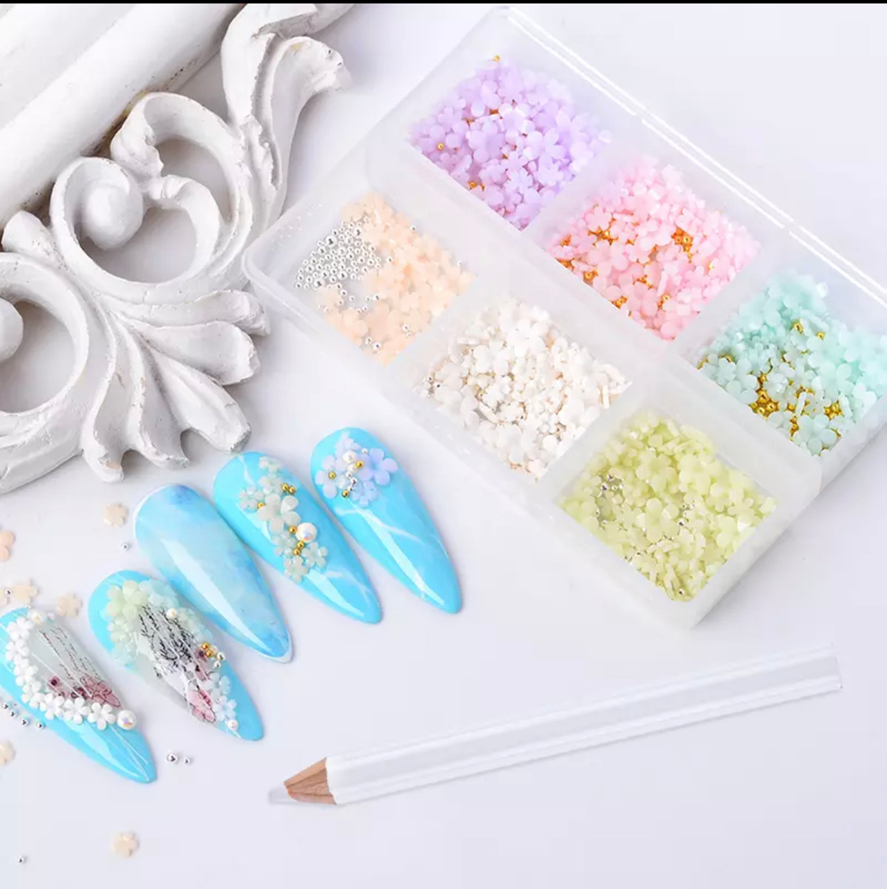 12 Cajas De Cristales surtidos para Decoración Para Uñas Nail Art