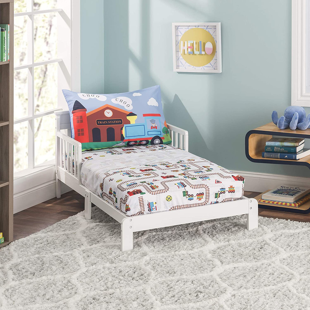 Everyday Kids Toddler Fitted Sheet Set Choo Choo Train