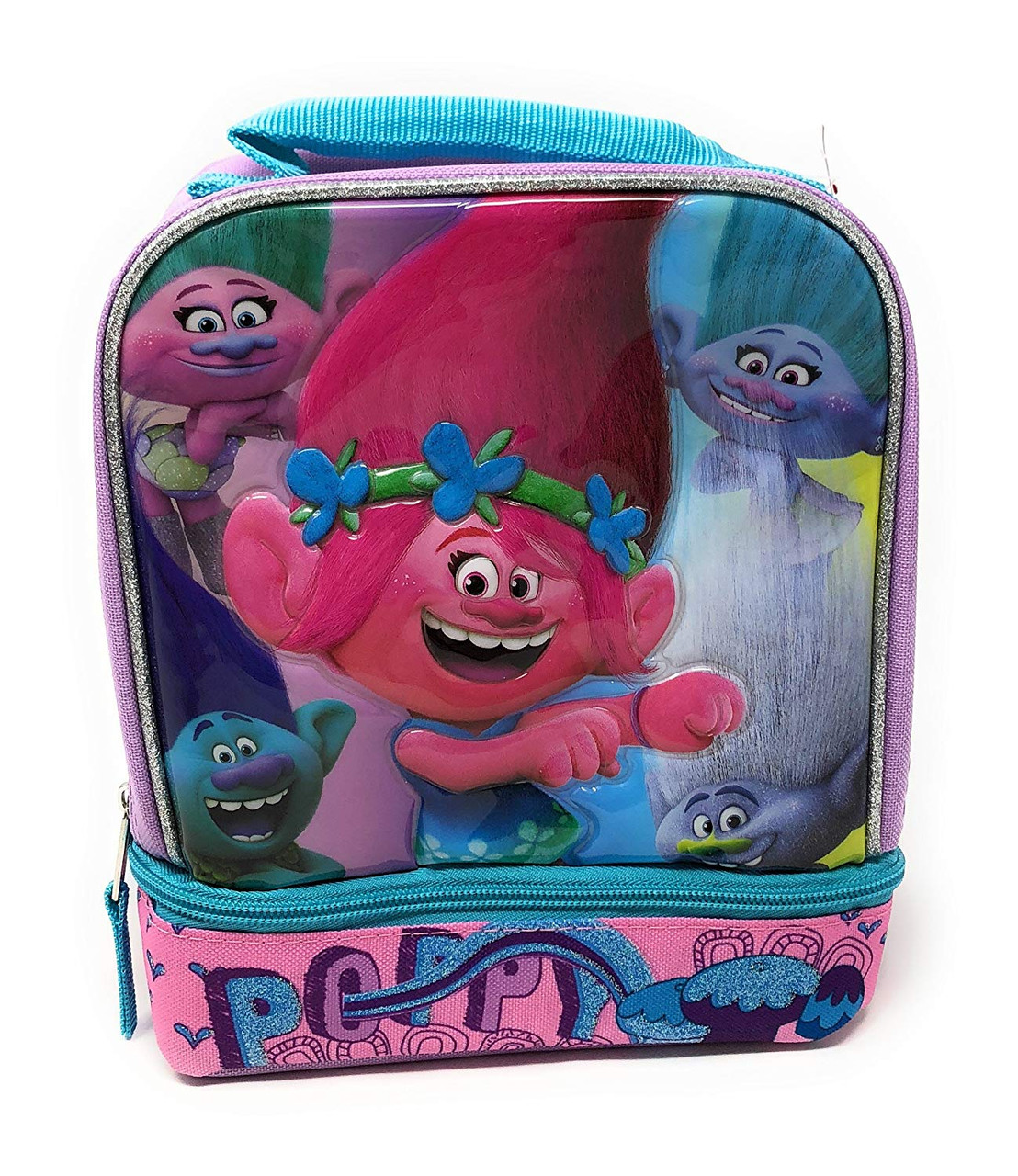 Buy Trolls kids girl trolls printed lunch bag 24 l x 19 h x 11 w cm red  combo Online