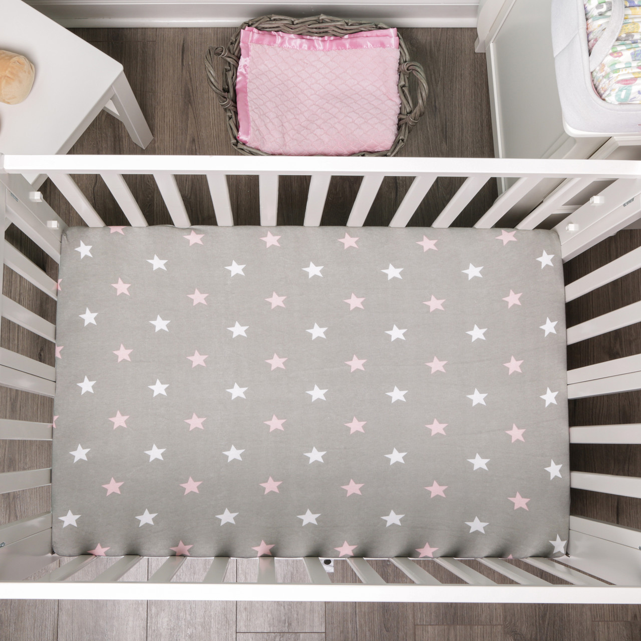 EVERYDAY KIDS 2 Pack n Play and Portable Crib Mattress Sheets Owls/Stars