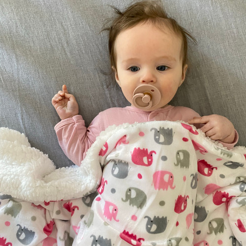 Everyday Kids Baby Blanket Pink Elephant