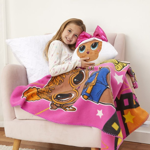 LOL Surprise Diva Hugger Pillow and Fleece Throw Gift Set