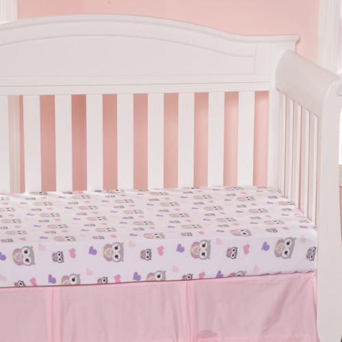 Everyday Kids Fitted Crib Sheet Owls/Stars