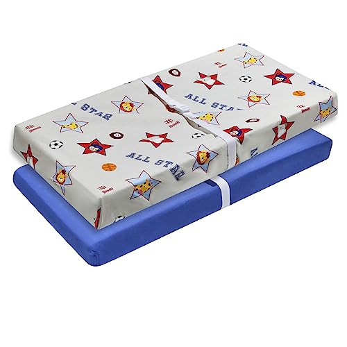 2 PK Changing Pad Covers - Jungle Sports and Blue 2 PK Changing Pad Covers - Jungle Sports and Blue