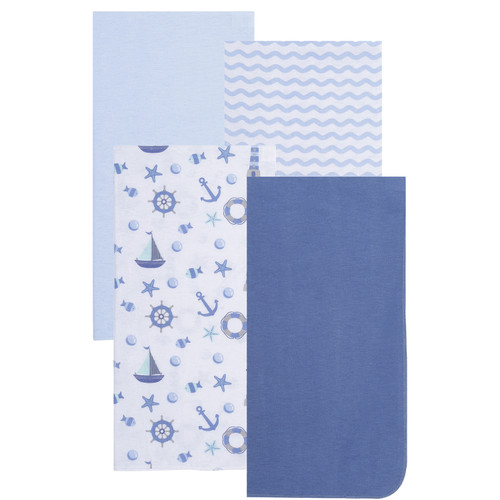 EVERYDAY KIDS 4 Pack Flannel Receiving Baby Blanket Set - Nautical/Wavy Stripes EVERYDAY KIDS 4 Pack Flannel Receiving Baby Blanket Set - Nautical/Wavy Stripes