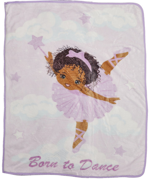 EVERYDAY KIDS Toddler Throw Blanket - Born to Dance African American Ballerina