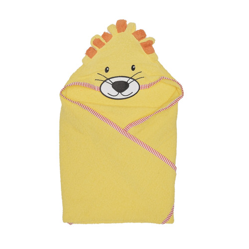 EVERYDAY KIDS Hooded Baby Toddler Bath Towel - Yellow Lion with Mane