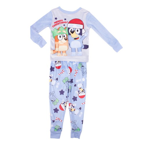 Bluey Boys Christmas 2-Piece Pajama Set – Long Sleeve Holiday Sleepwear with Printed Pants
