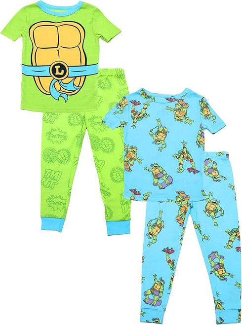 Ninja Turtle Boys 4 Piece Snug Fit Pajama Set