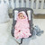 Everyday Kids Pink Plush Hooded Car Seat Blanket
