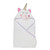 EVERYDAY KIDS Hooded Baby Toddler Bath Towel - White Unicorn with Horn