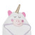 EVERYDAY KIDS Hooded Baby Toddler Bath Towel - White Unicorn with Horn