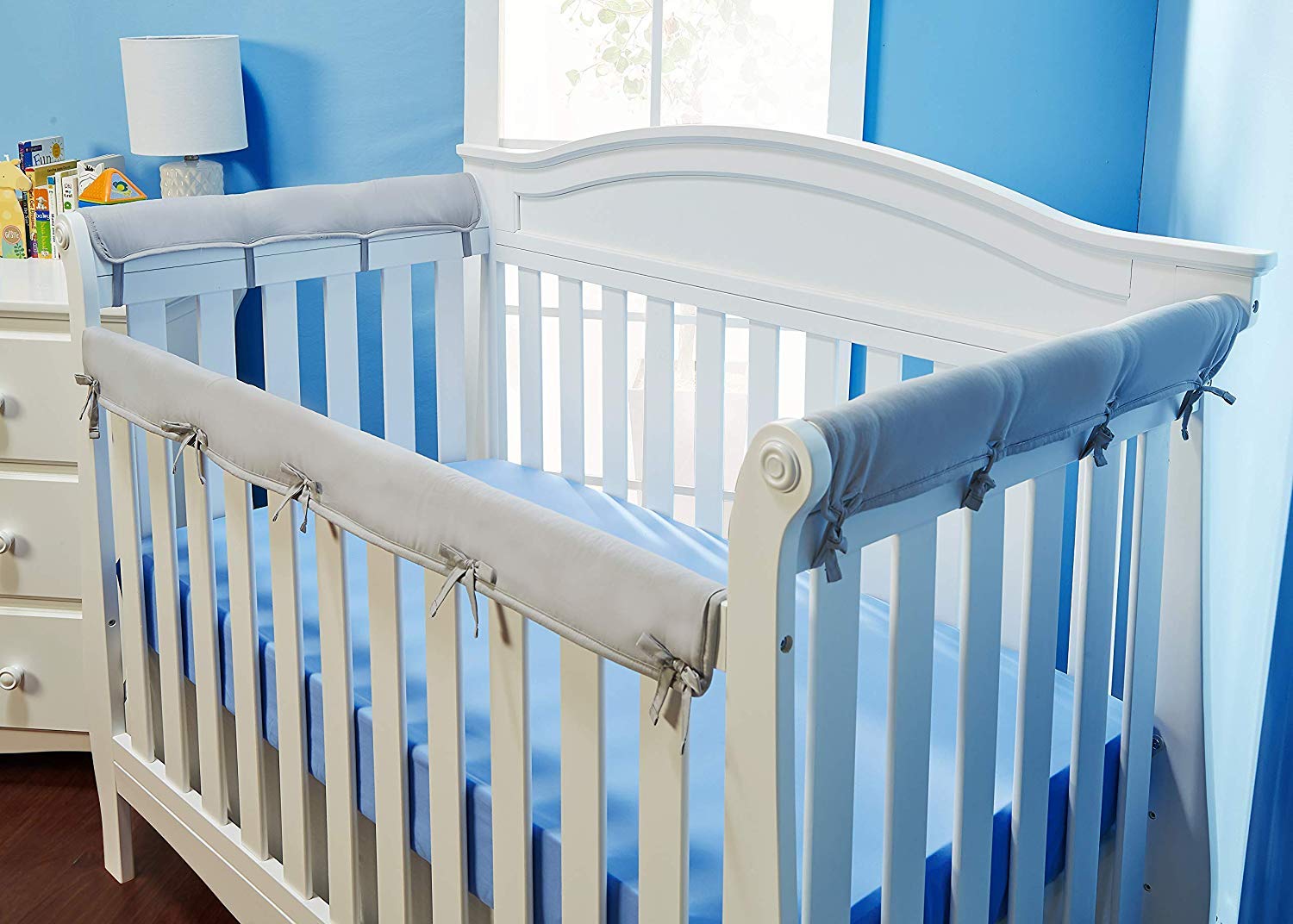 Soft Rail Convertible Crib Protector - 3 Piece Grey – Jolly Jumper