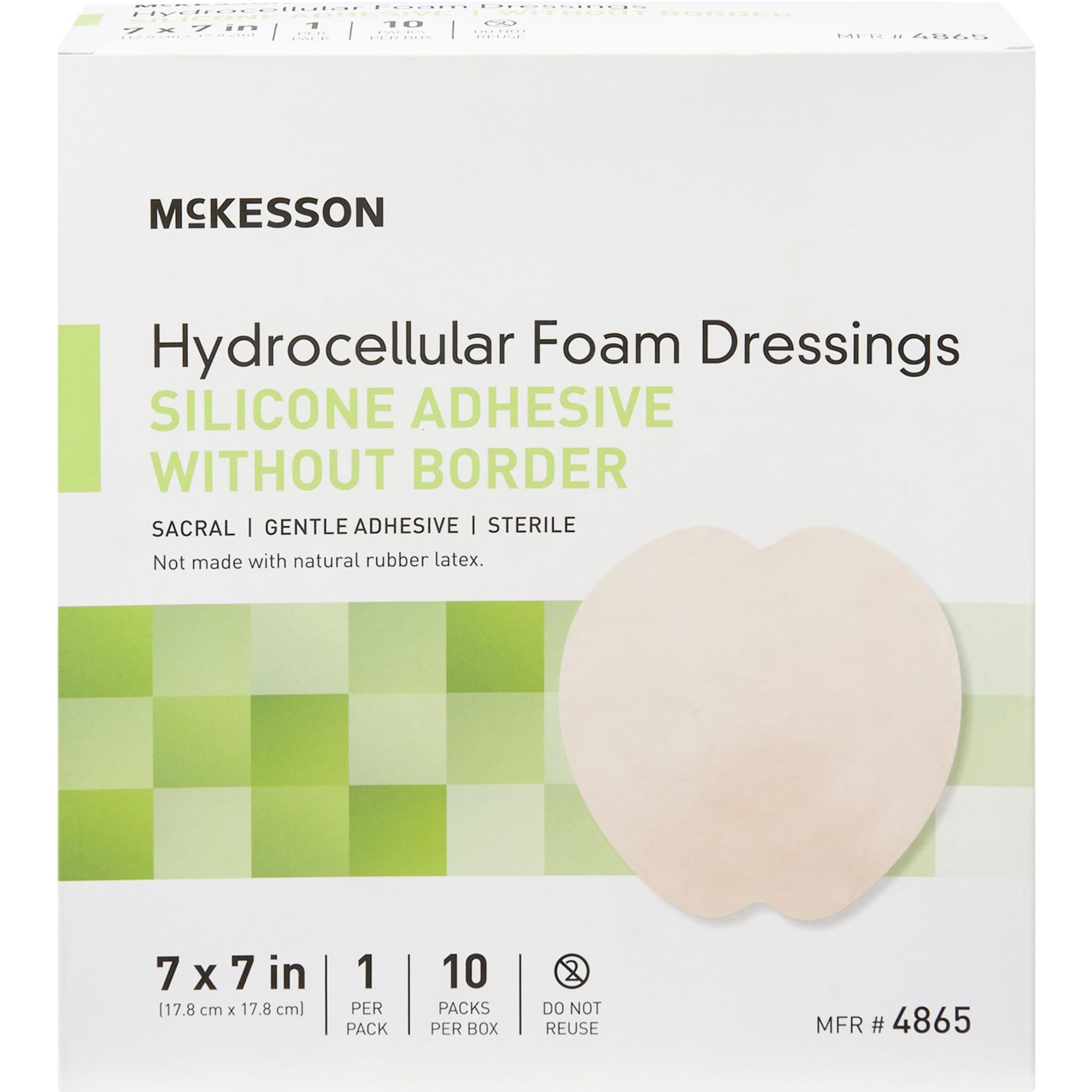 McKesson Sacral Silicone Foam Dressing, Sterile