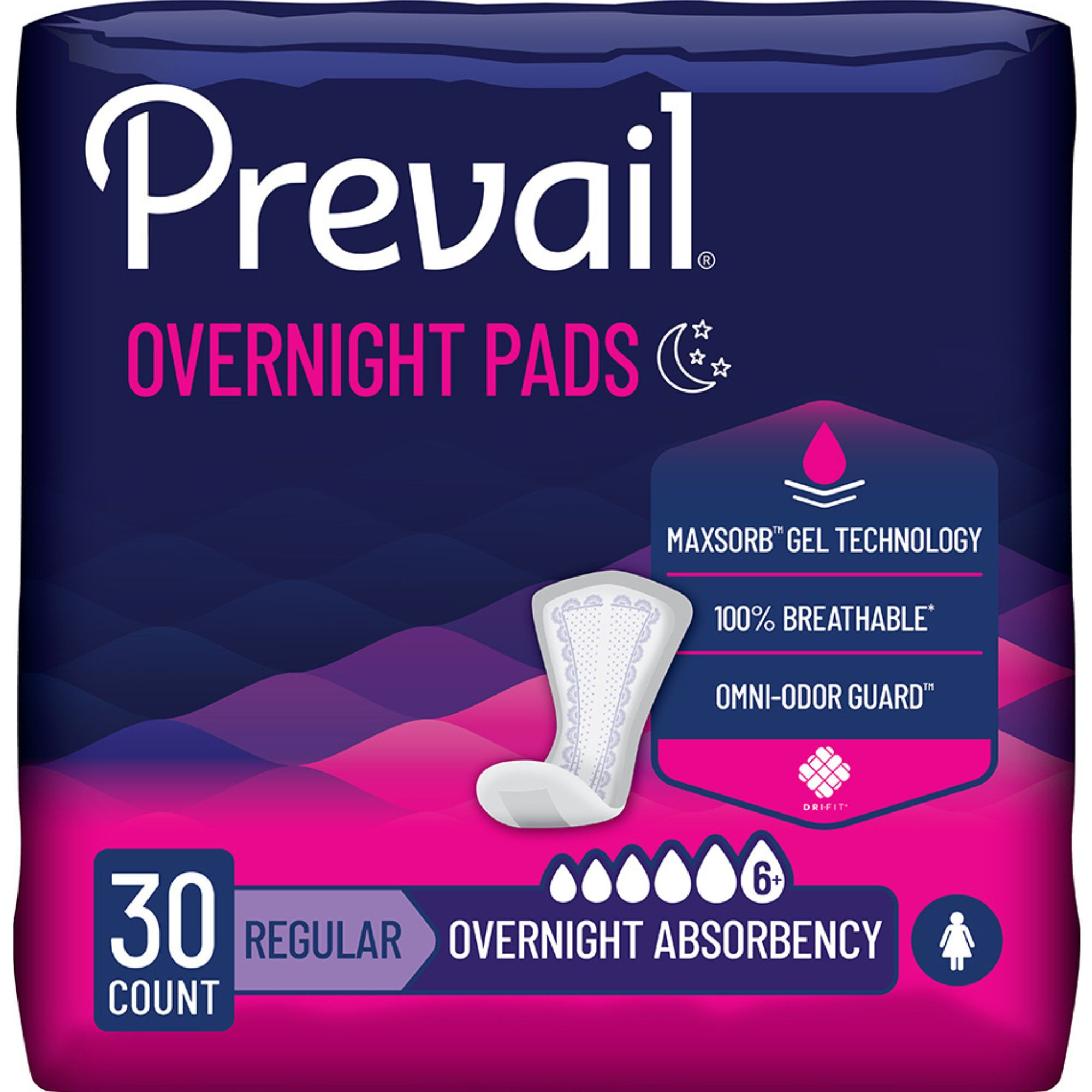 Prevail Women's Overnight Bladder Control Pads