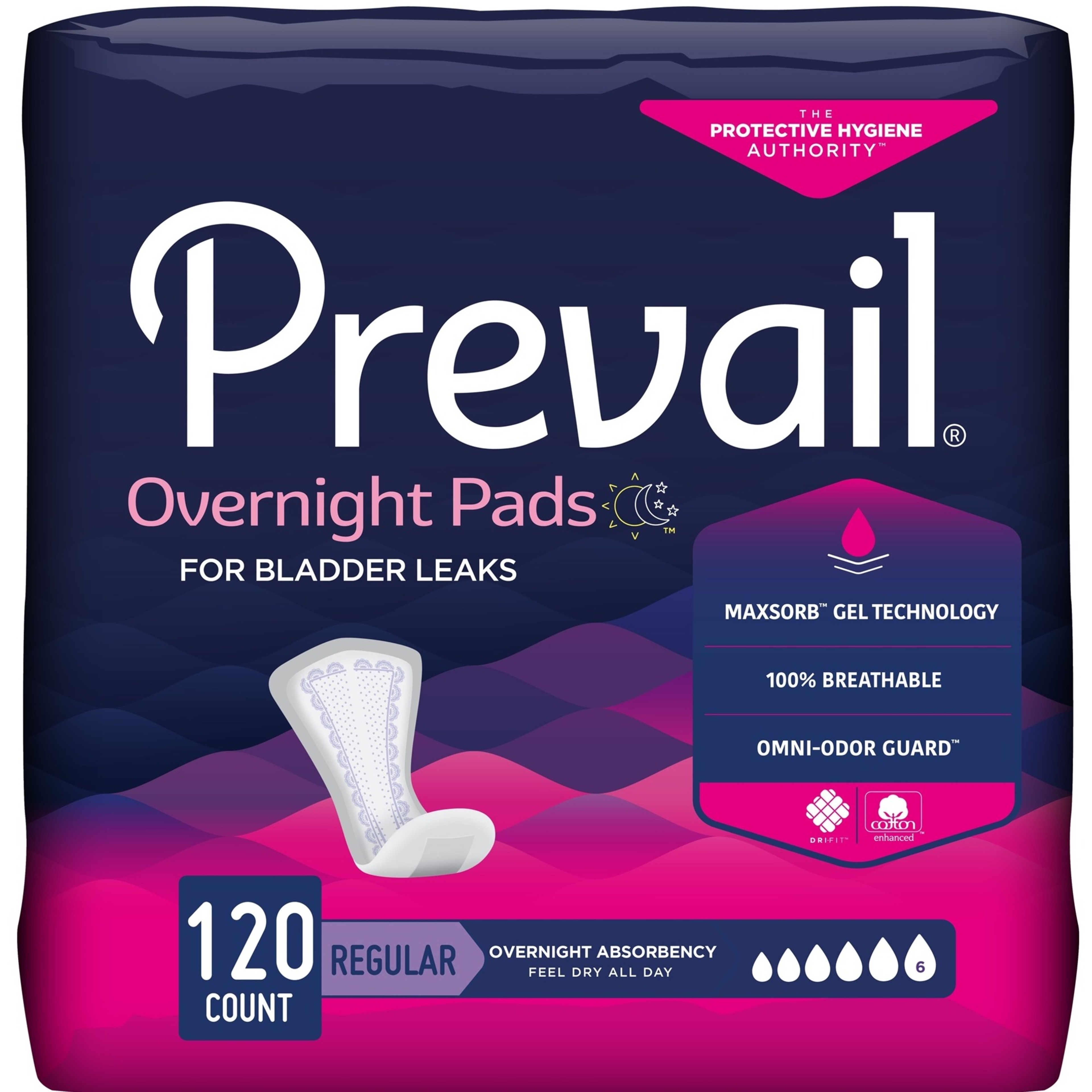 Prevail Women's Overnight Bladder Control Pads