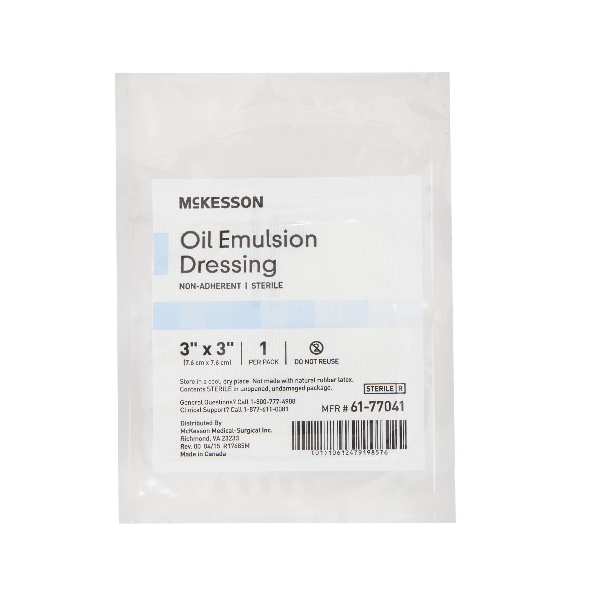 McKesson Oil Emulsion Non-Adhering Dressing