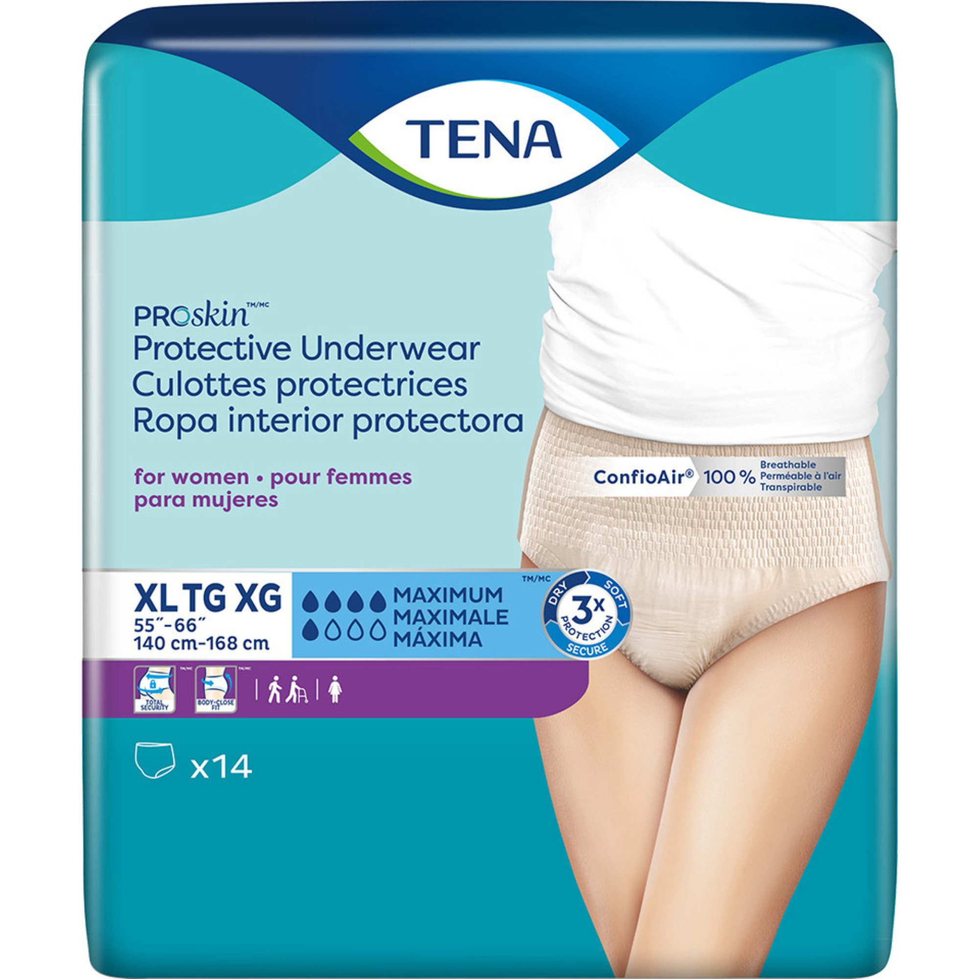 TENA ProSkin Protective Incontinence Pull-Up Underwear for Women, Maximum Absorbency