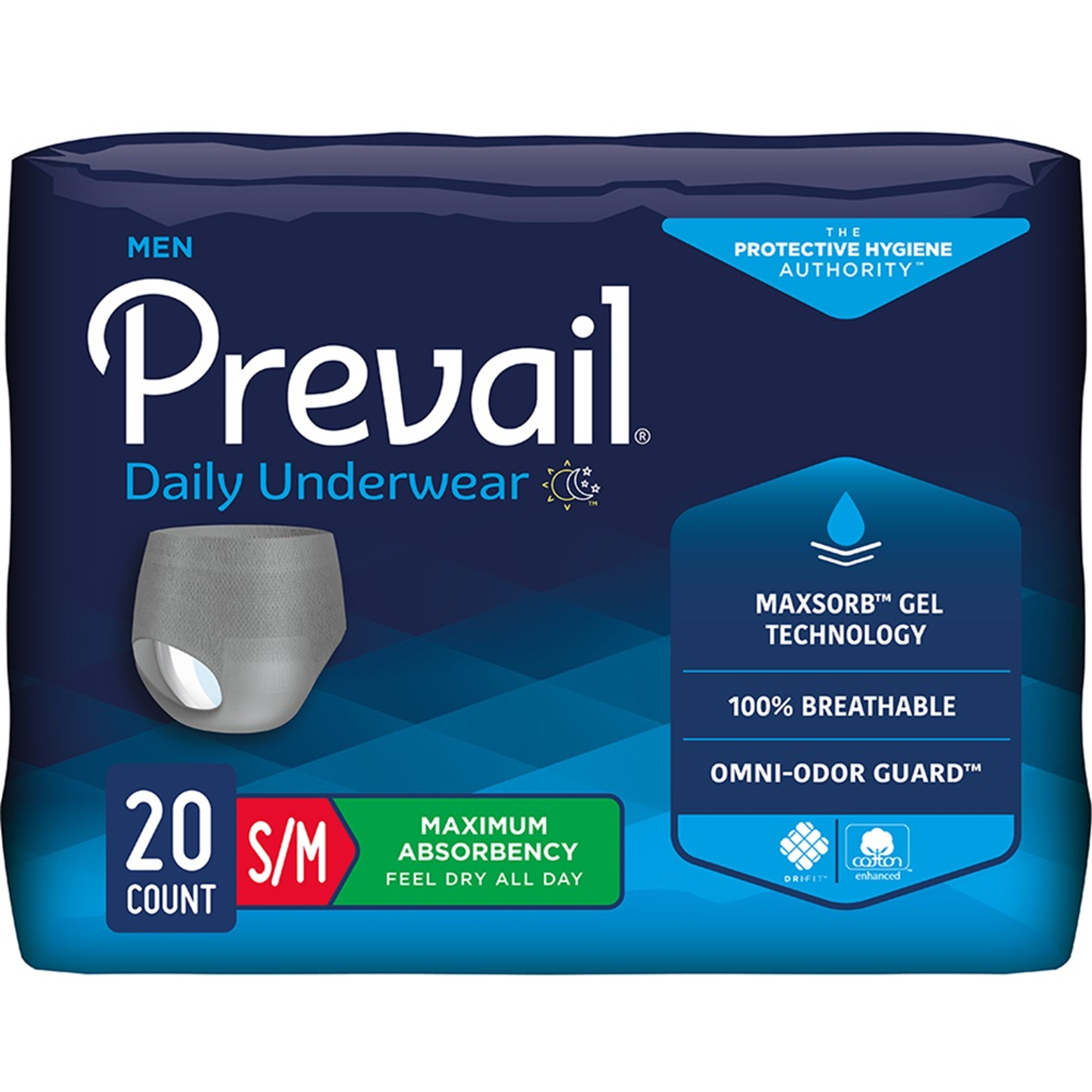 Prevail Daily Adult Incontinence Pull-Up Underwear for Men, Maximum Absorbency