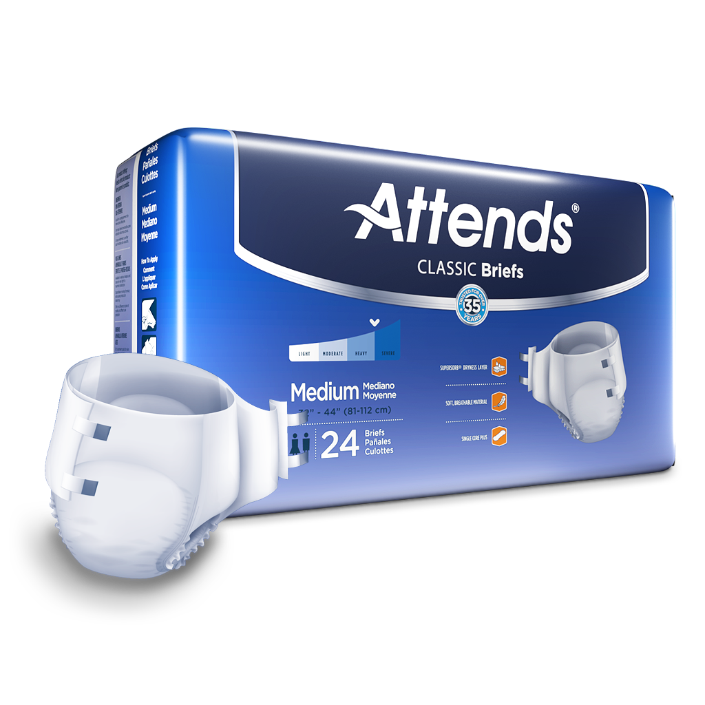 Attends Classic Adult Diaper with Tabs, Severe