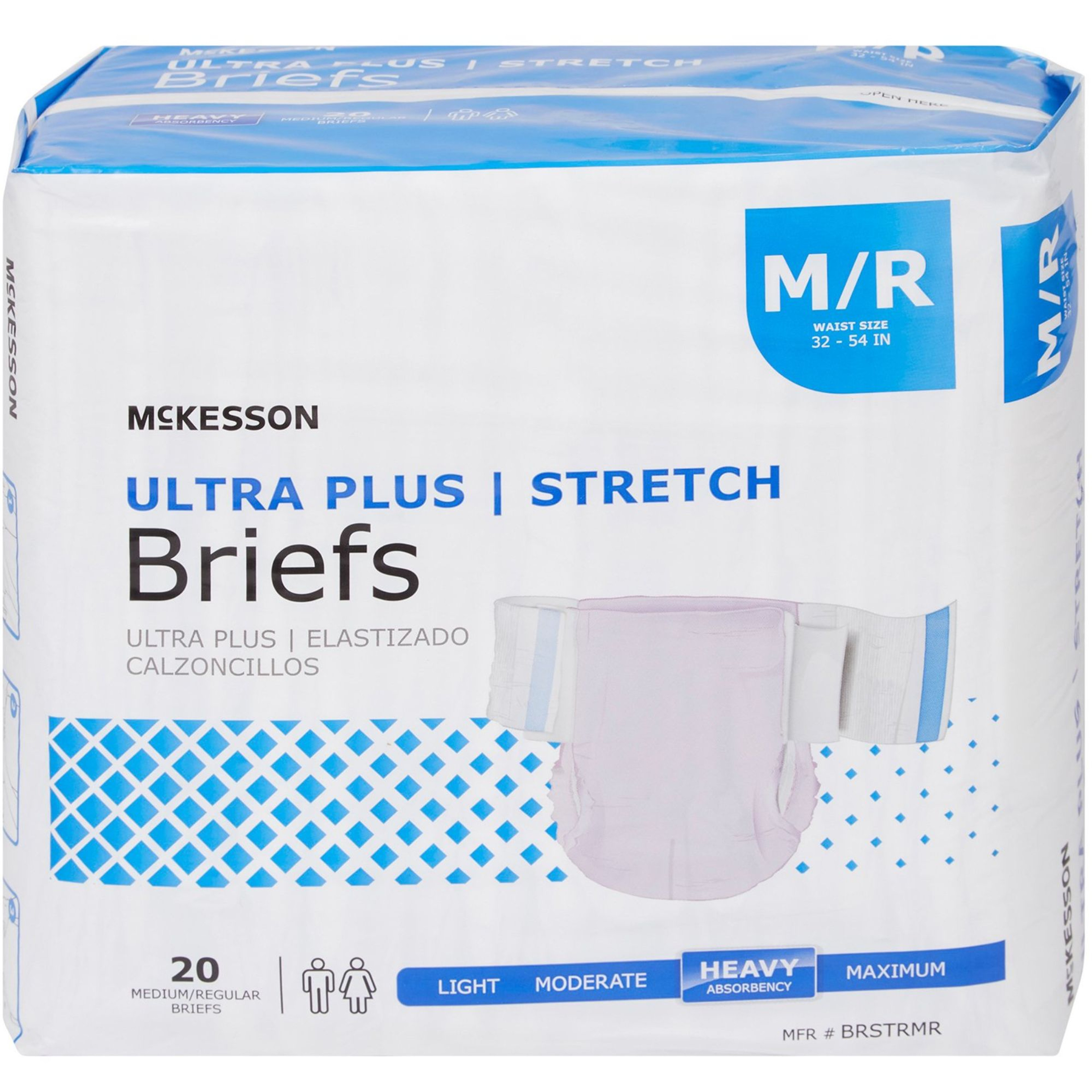 McKesson Ultra Plus Stretch Adult Briefs with Tabs, Heavy