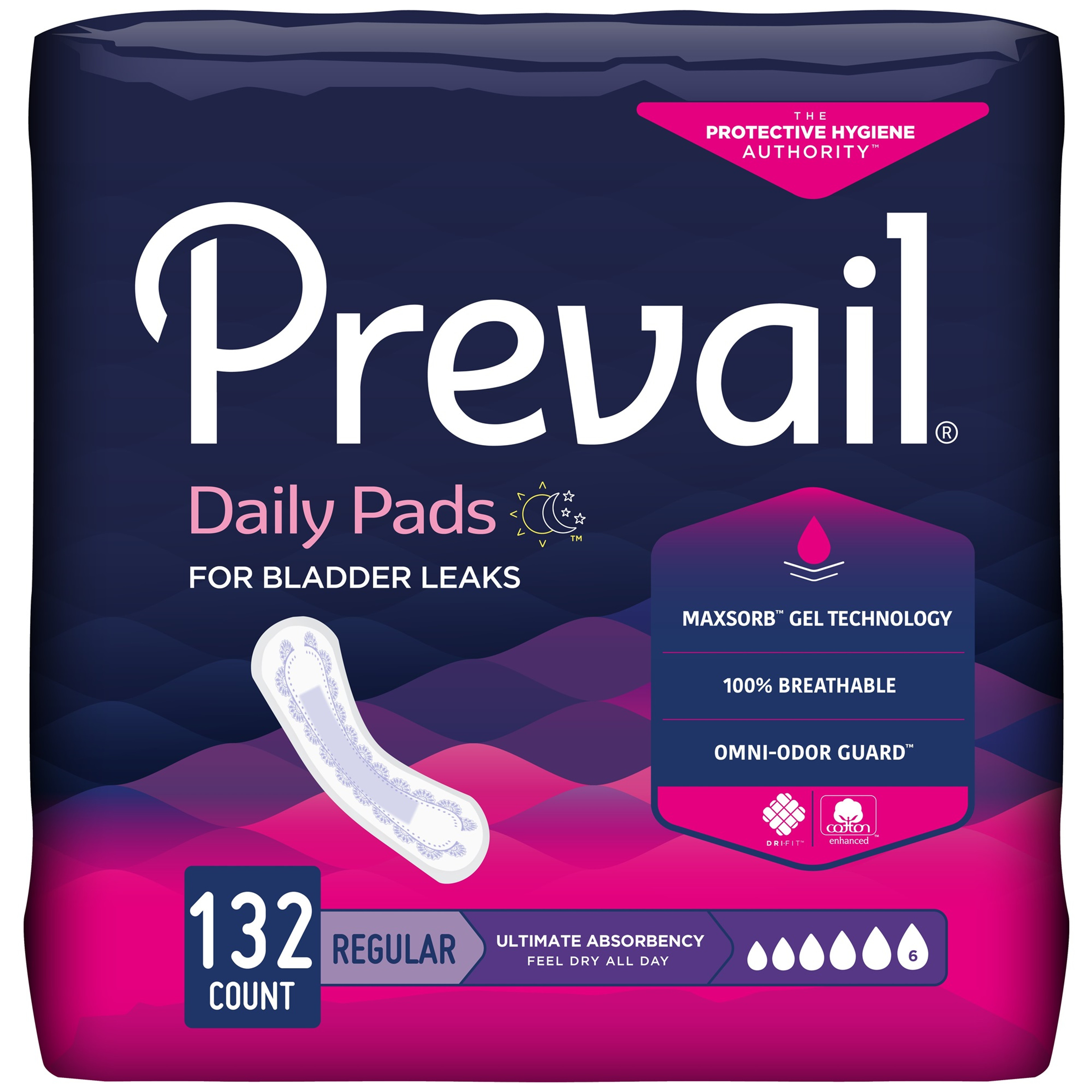 Prevail Women's Daily Bladder Control Pads, Ultimate Absorbency