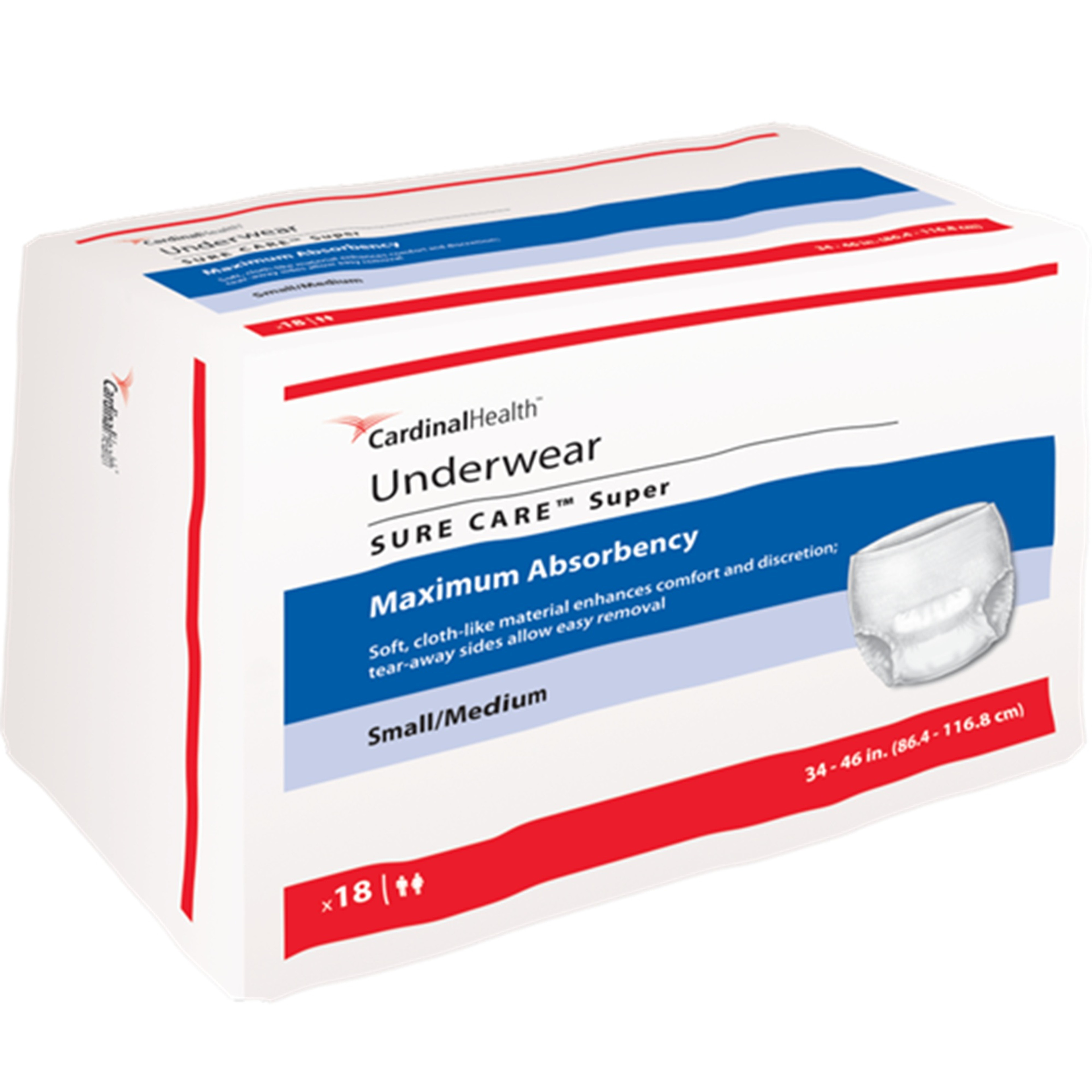 Cardinal Sure Care Protective Pull-Up Underwear, Super