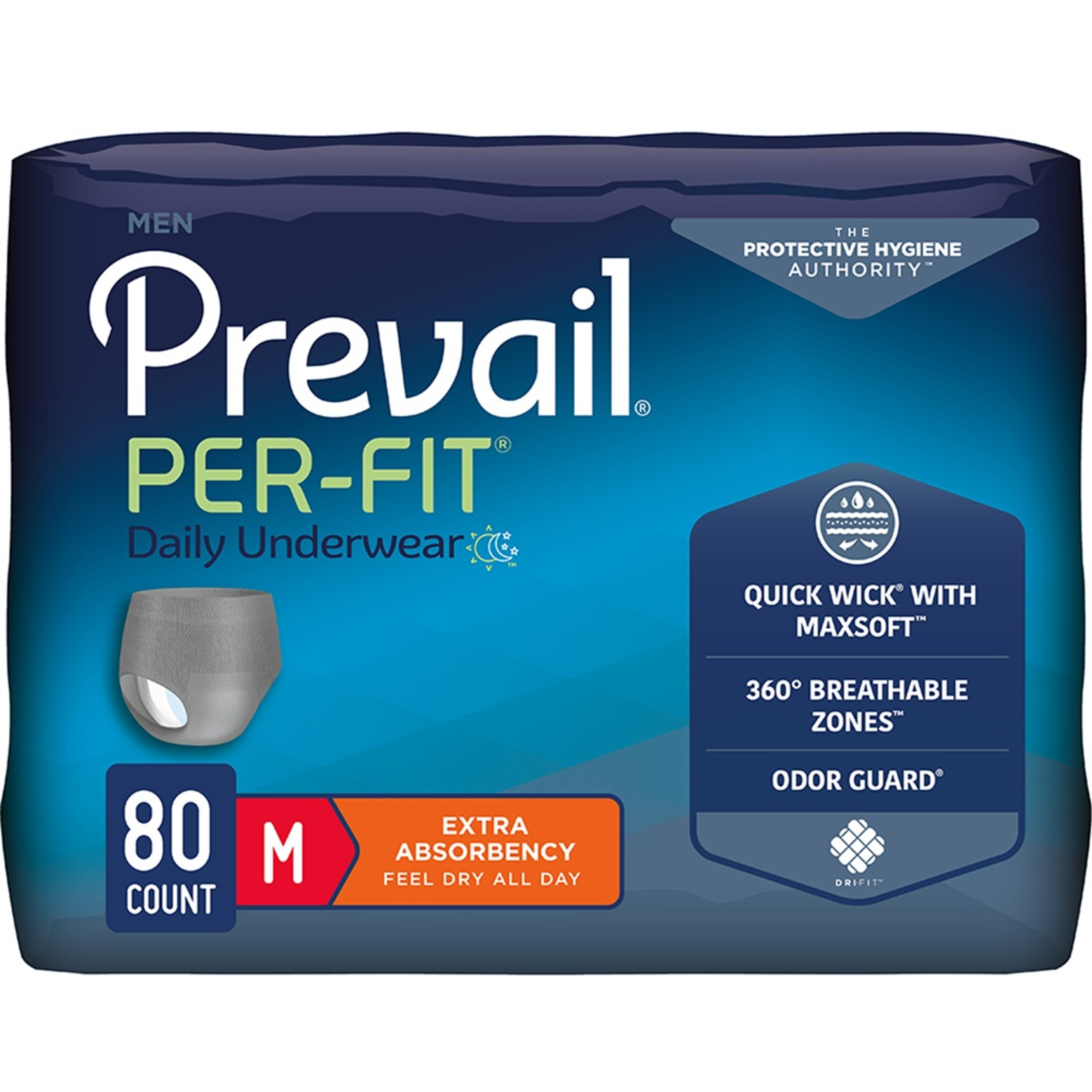 Prevail Per-Fit Incontinence Protective Pull-On Underwear for Men, Extra Absorbency