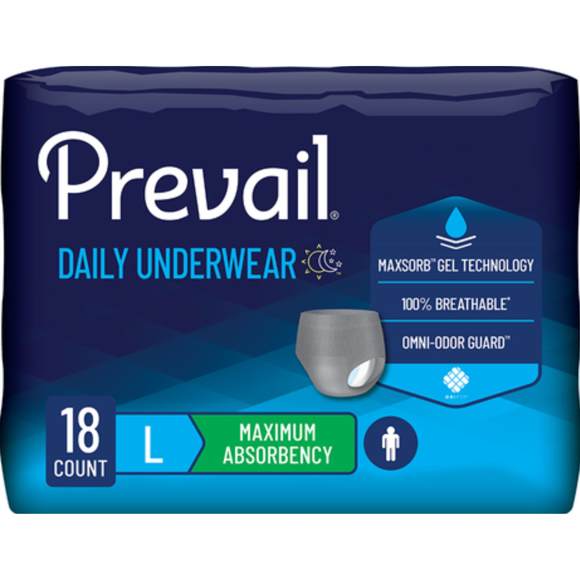 Prevail Daily Adult Incontinence Pull-Up Underwear for Men, Maximum Absorbency