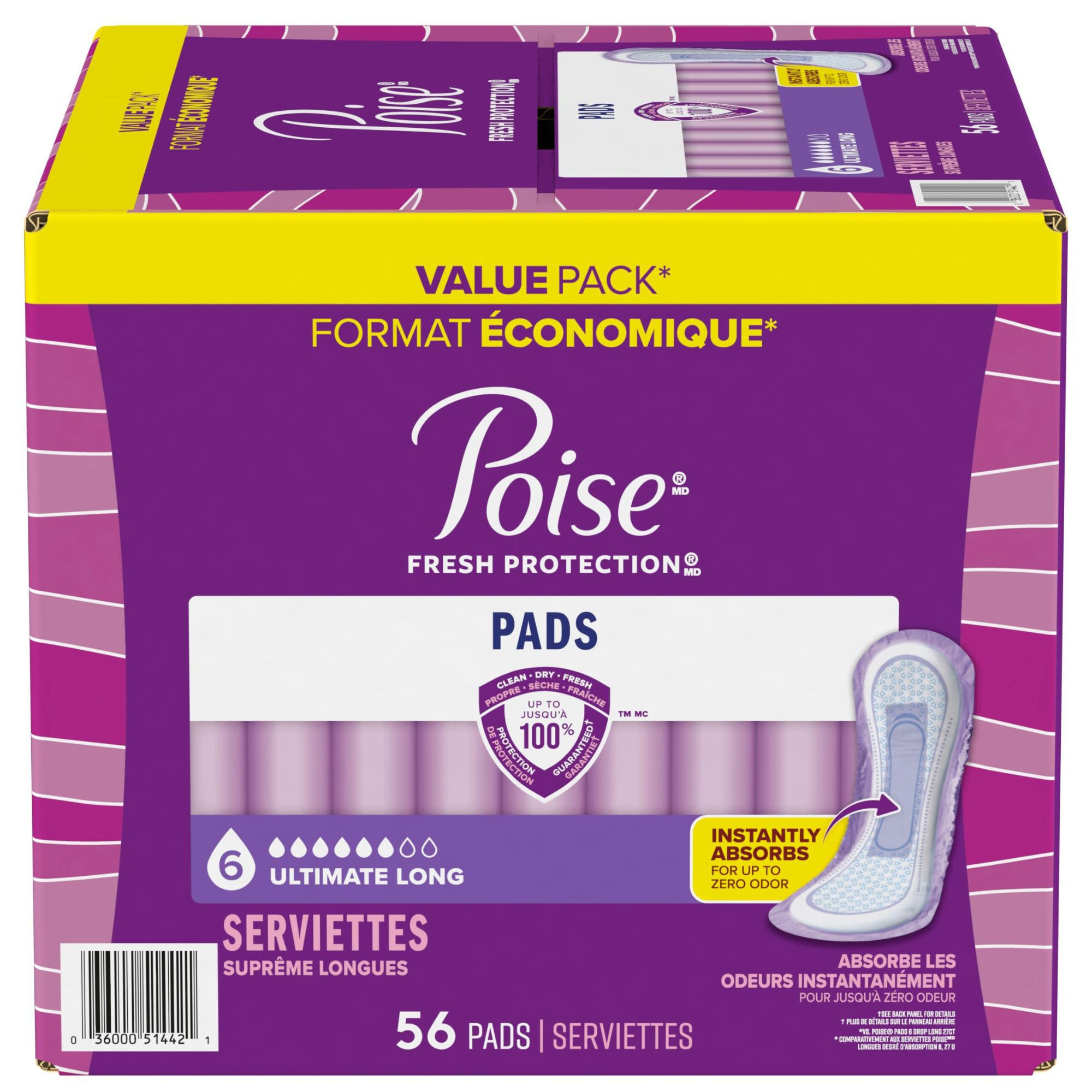 Poise Ultimate 6 Drop Incontinence Pads 