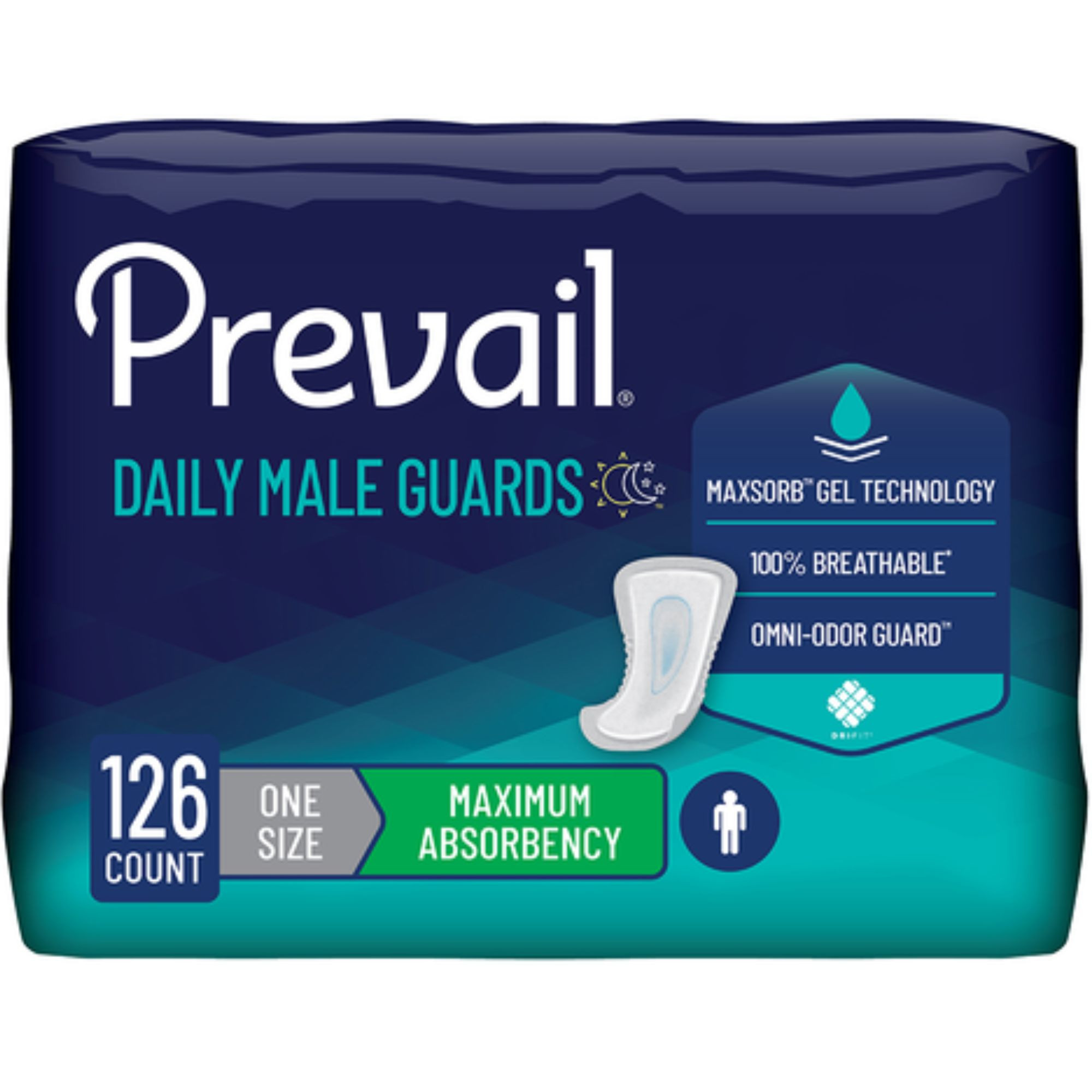 Prevail Daily Incontinence Male Guards, Maximum Absorbency