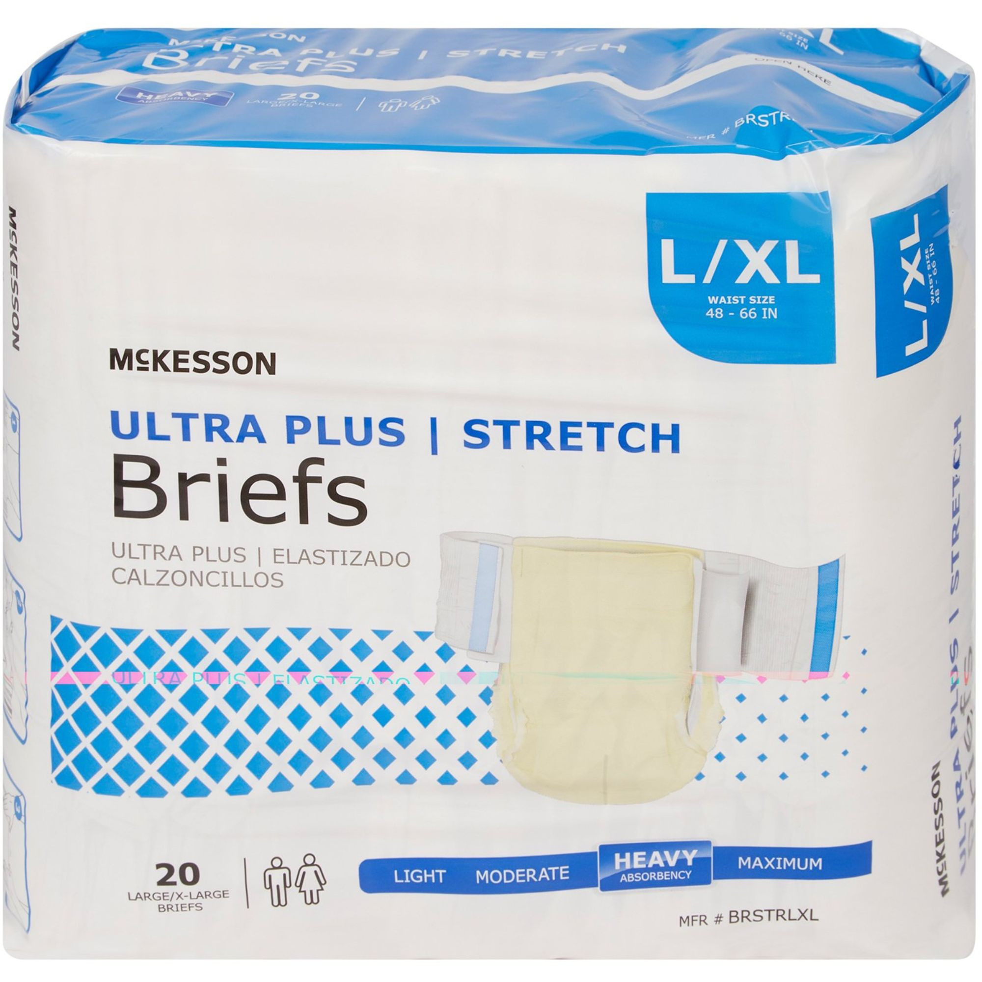McKesson Ultra Plus Stretch Adult Briefs with Tabs, Heavy