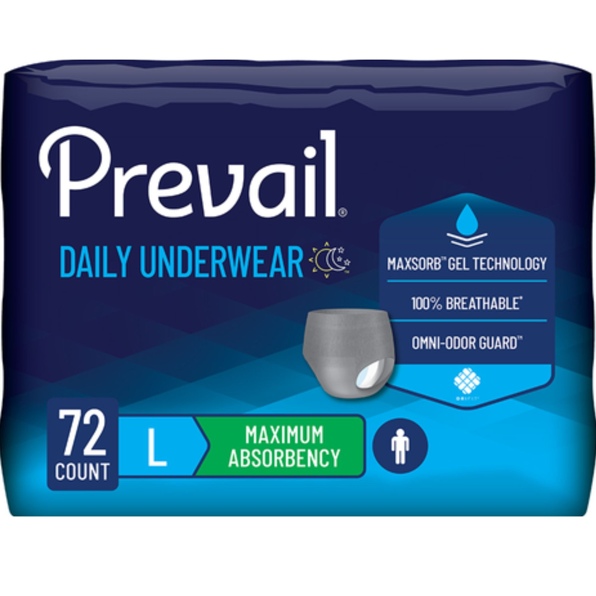 Prevail Daily Adult Incontinence Pull-Up Underwear for Men, Maximum Absorbency