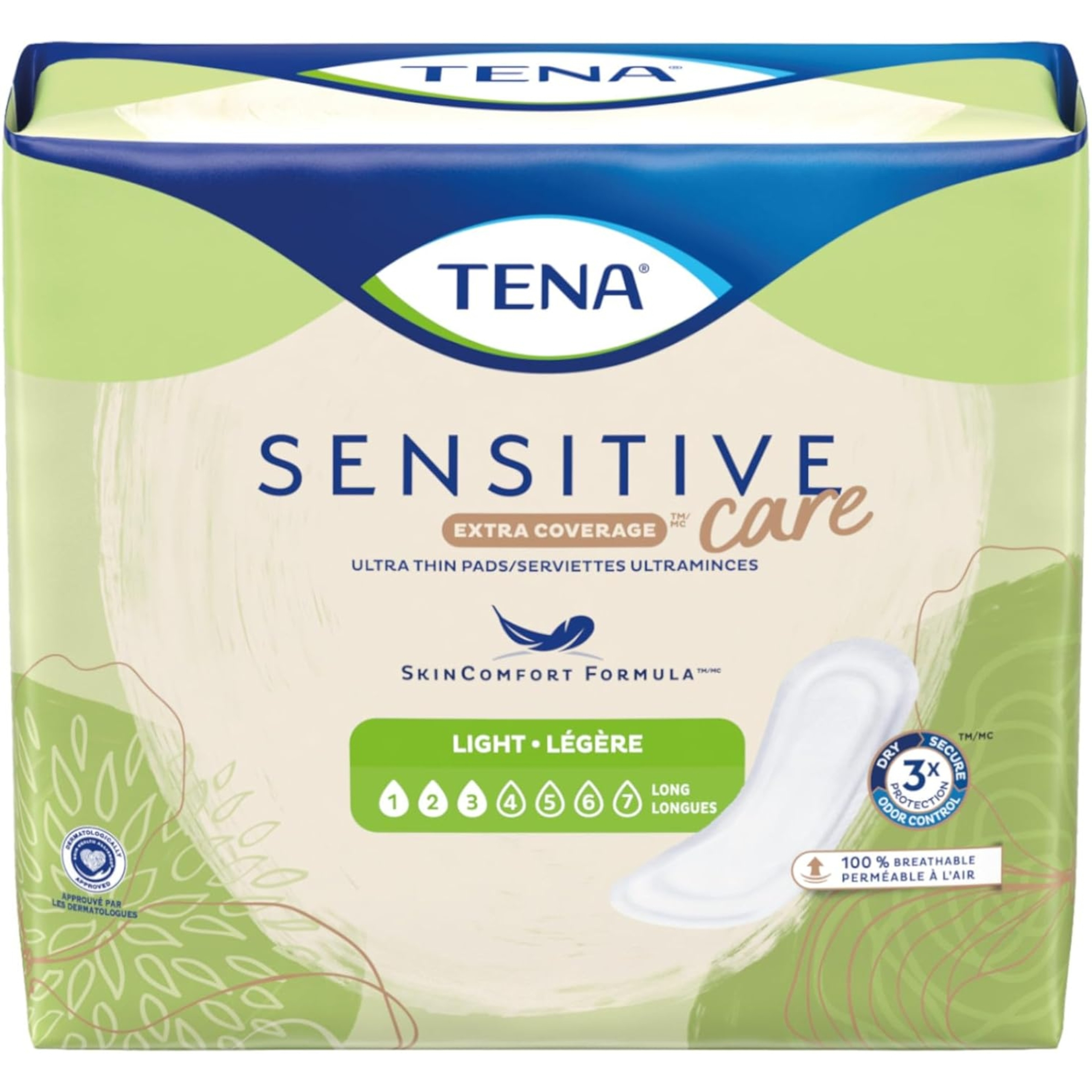 TENA Sensitive Care Ultra Thin Incontinence Control Pads for Women, Light Absorbency