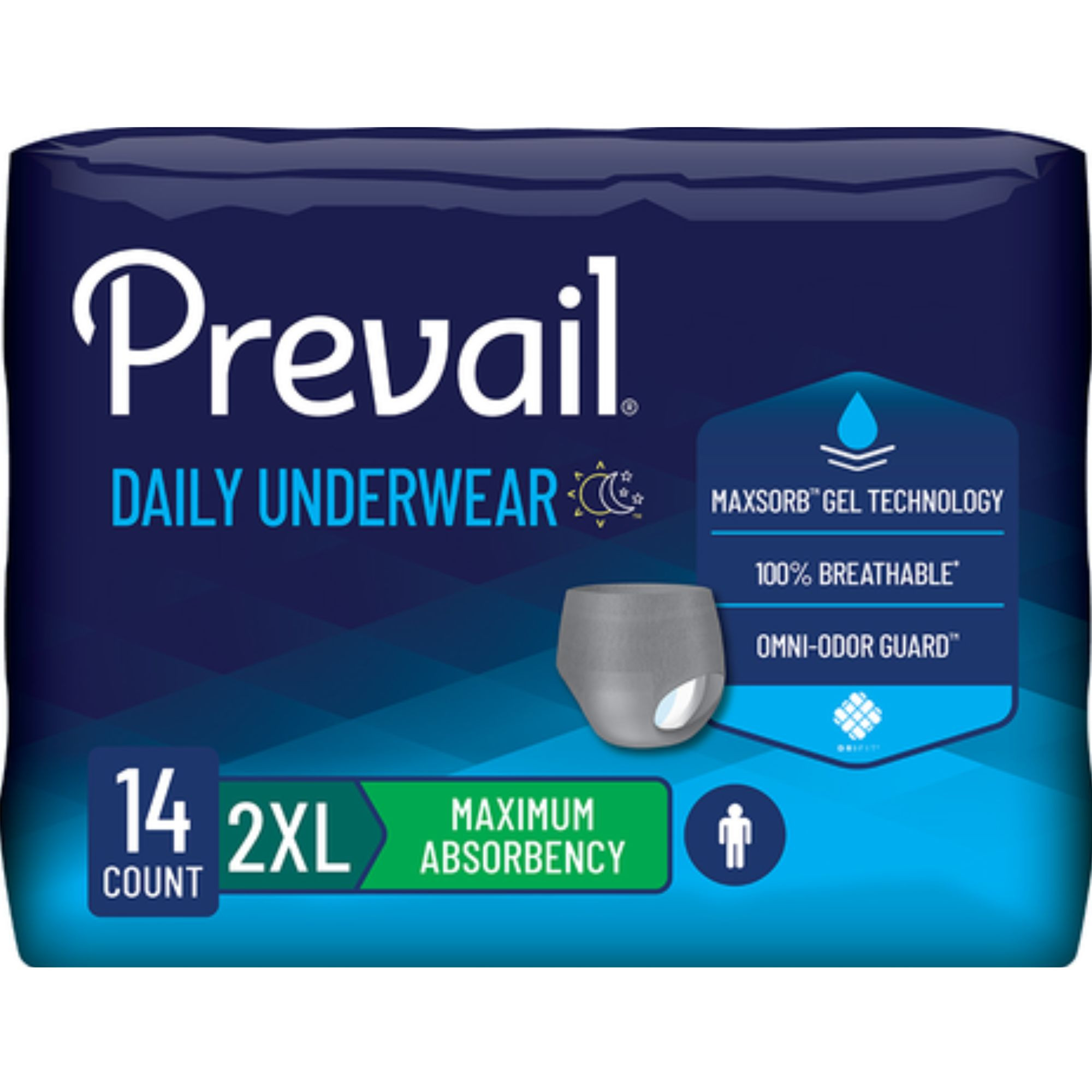 Prevail Daily Adult Incontinence Pull-Up Underwear for Men, Maximum Absorbency