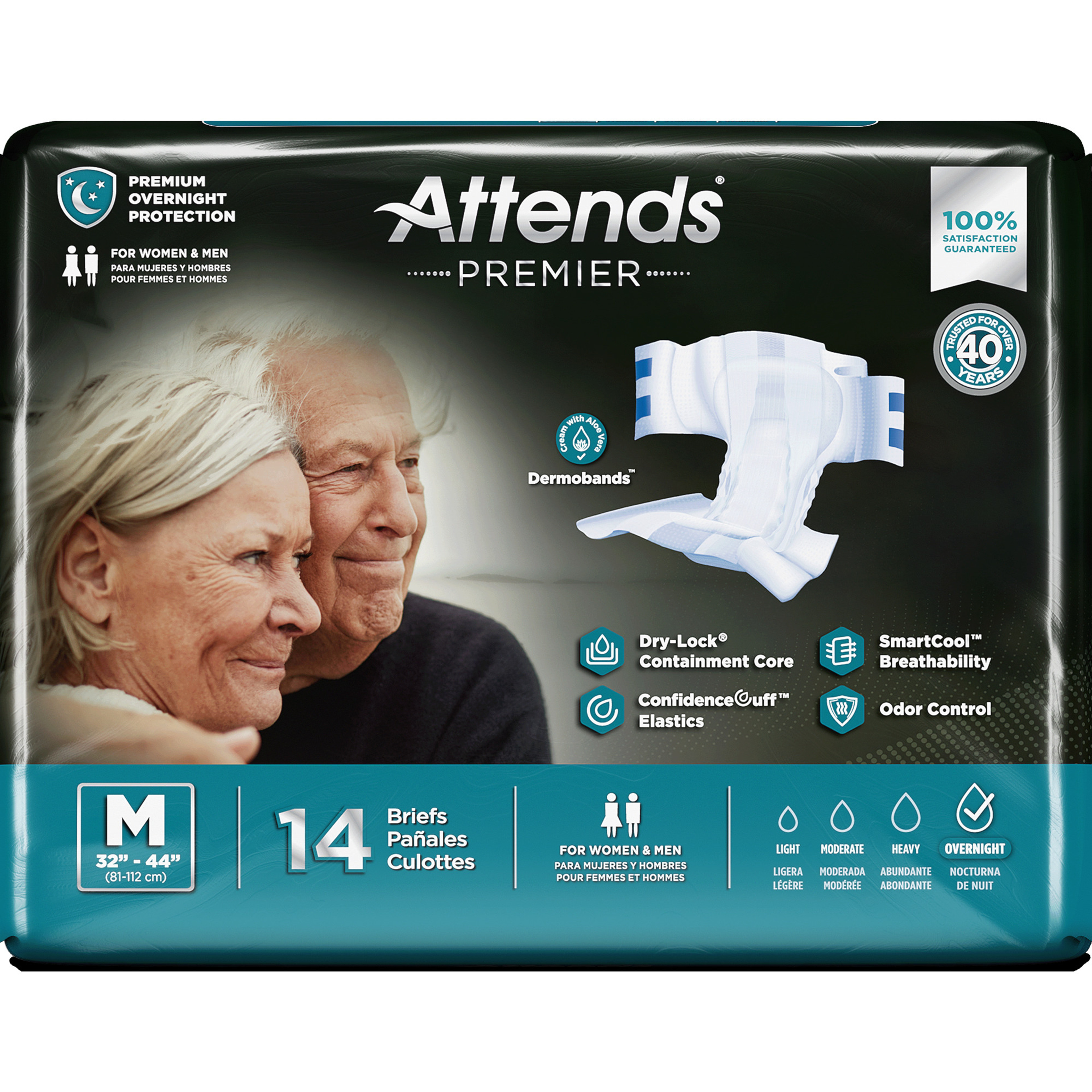 Attends Premier Adult Incontinence Briefs, Overnight Absorbency