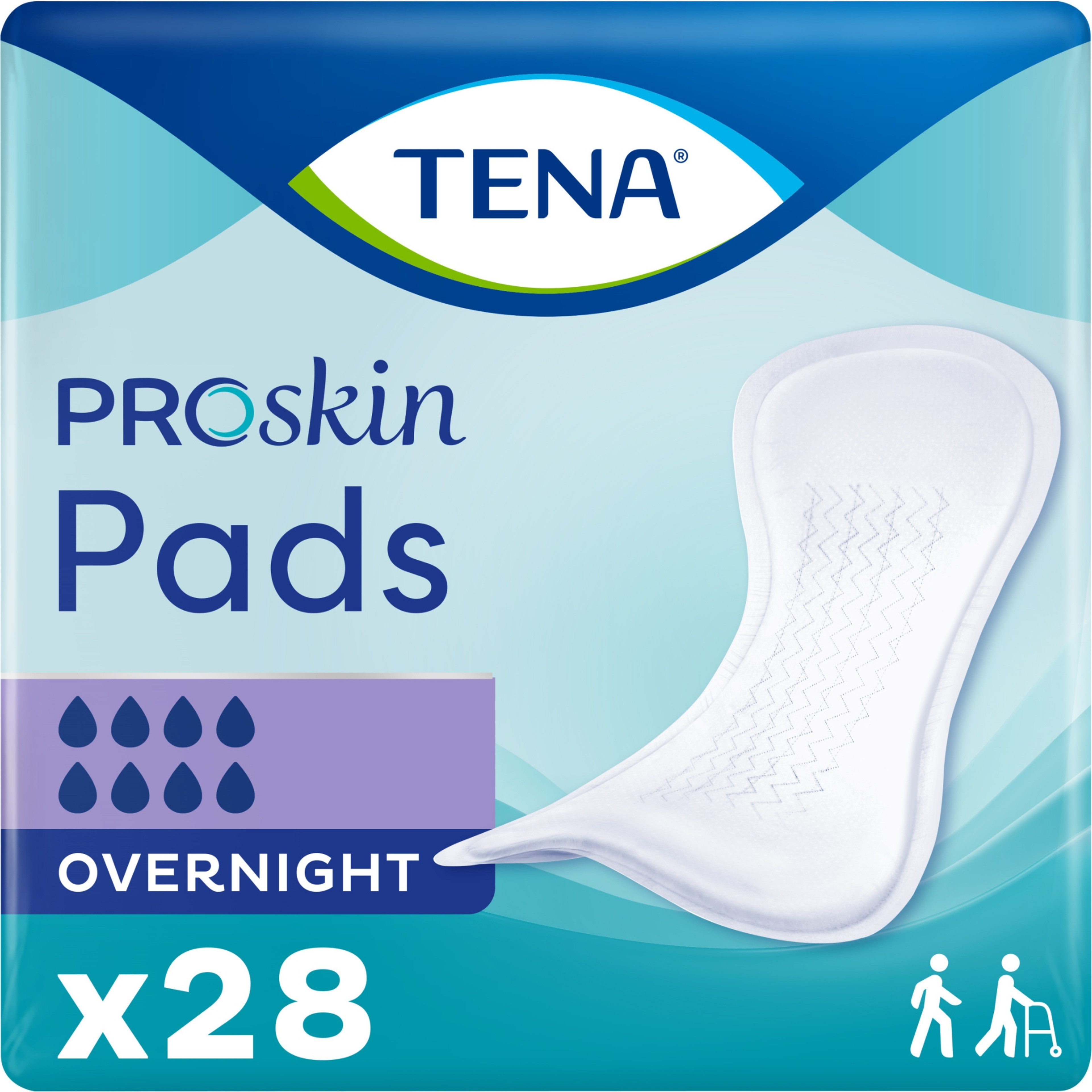 TENA ProSkin Overnight Bladder Leakage Pad for Women, Heavy Absorbency