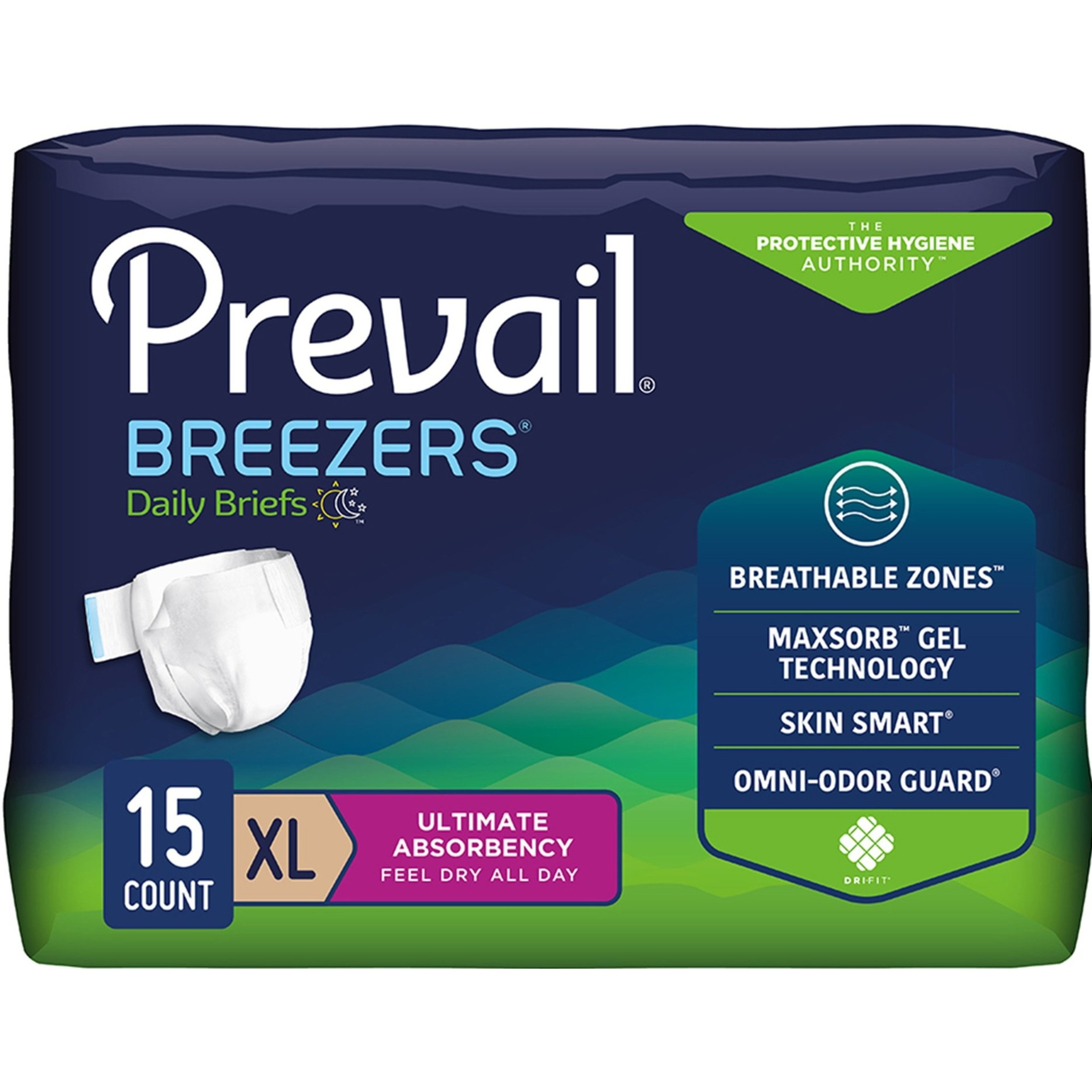 Prevail Breezers Adult Incontinence Briefs with Tabs, Ultimate Absorbency