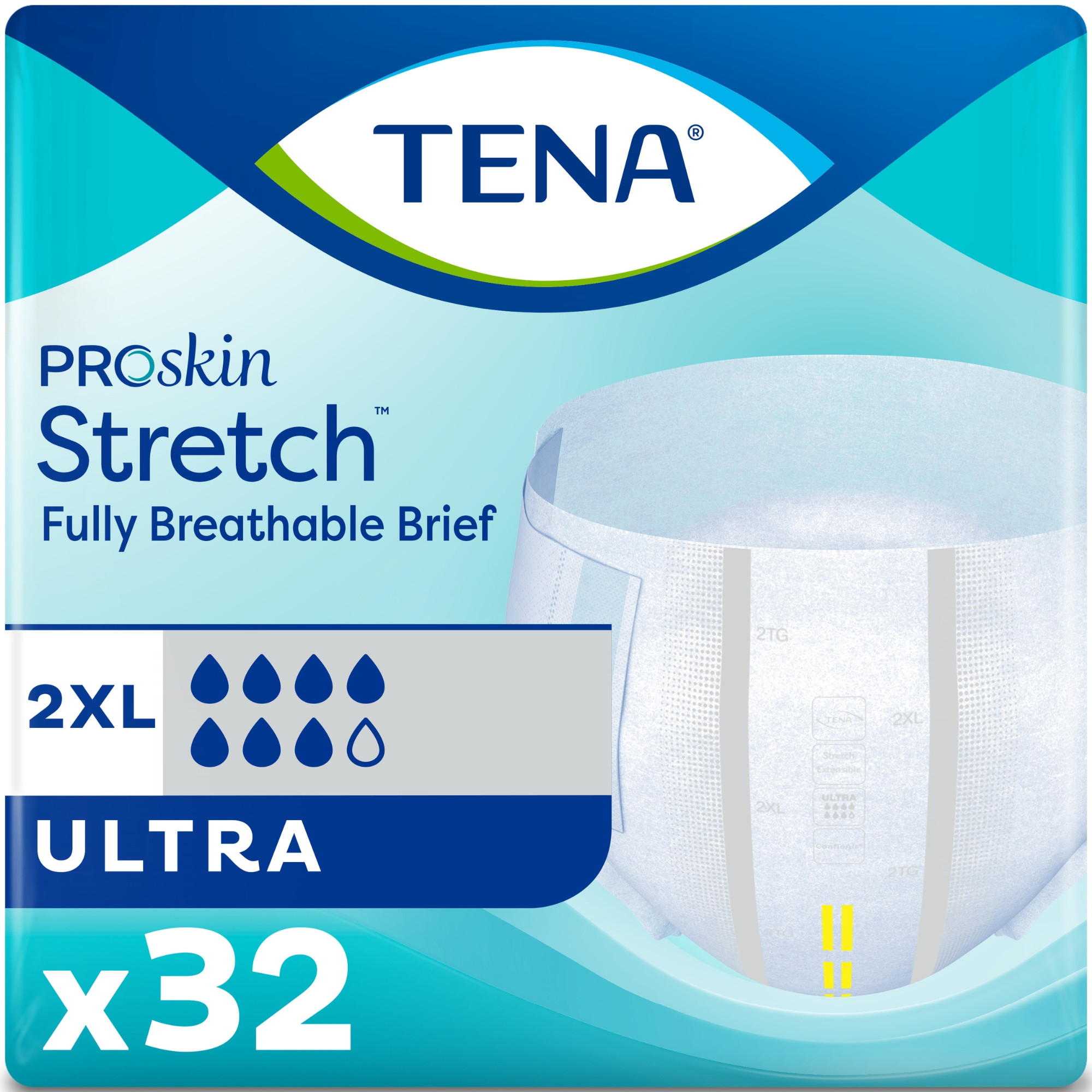 TENA ProSkin Stretch Ultra Adult Incontinence Briefs, Heavy Absorbency