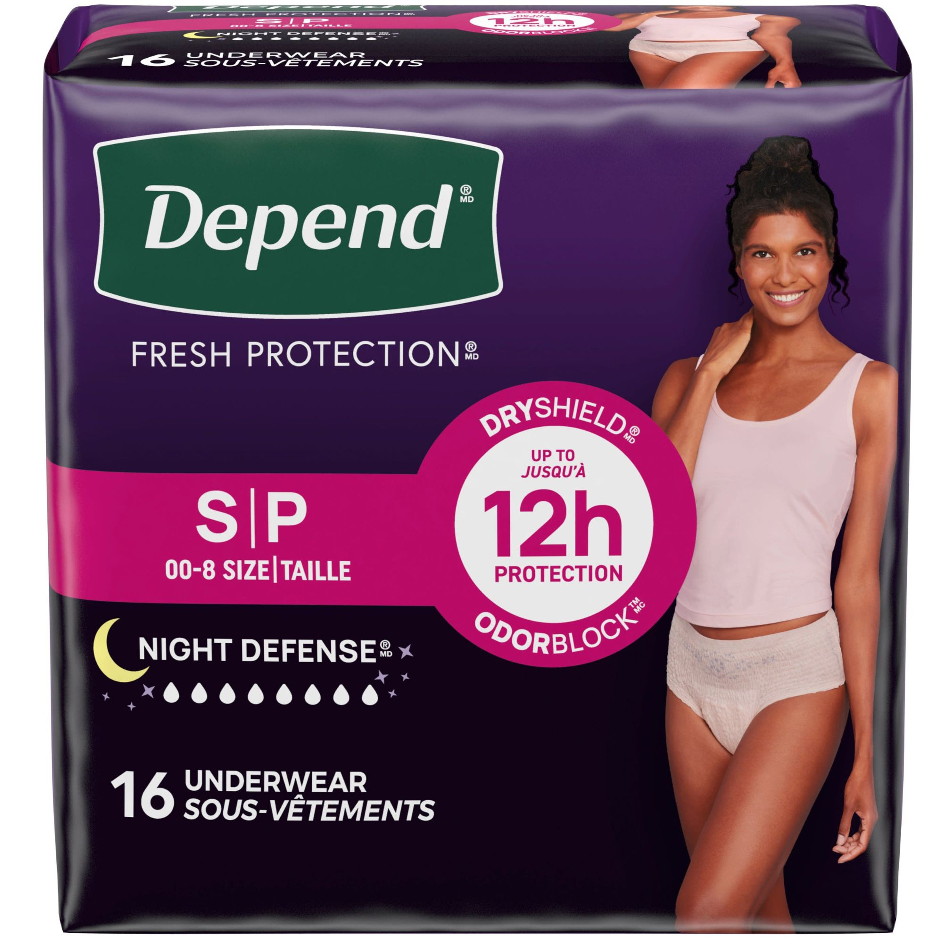 Depend Night Defense Pull-Up Underwear for Women, Overnight