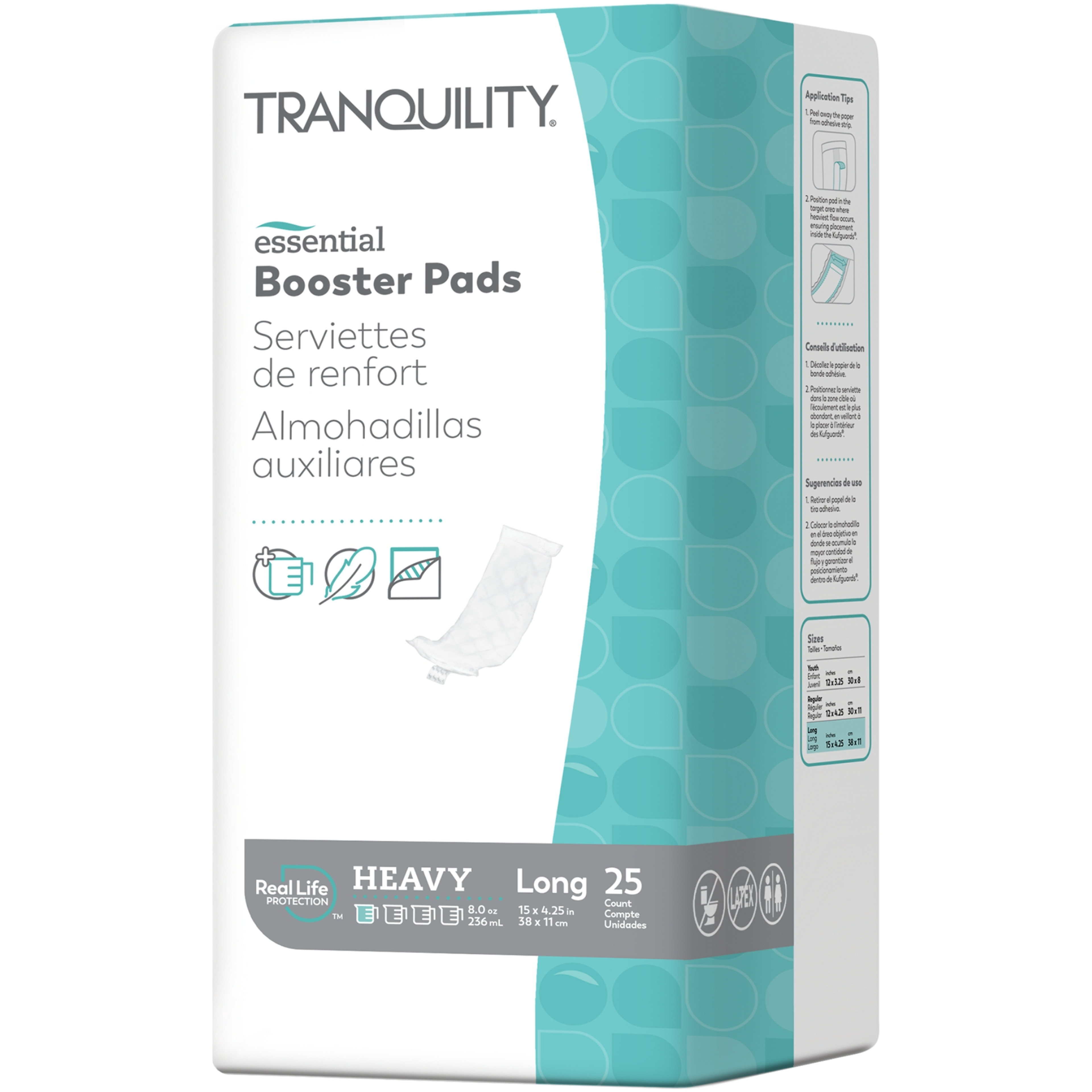 Tranquility Essential Disposable Booster Pads with Adhesive Strip, Heavy Absorbency