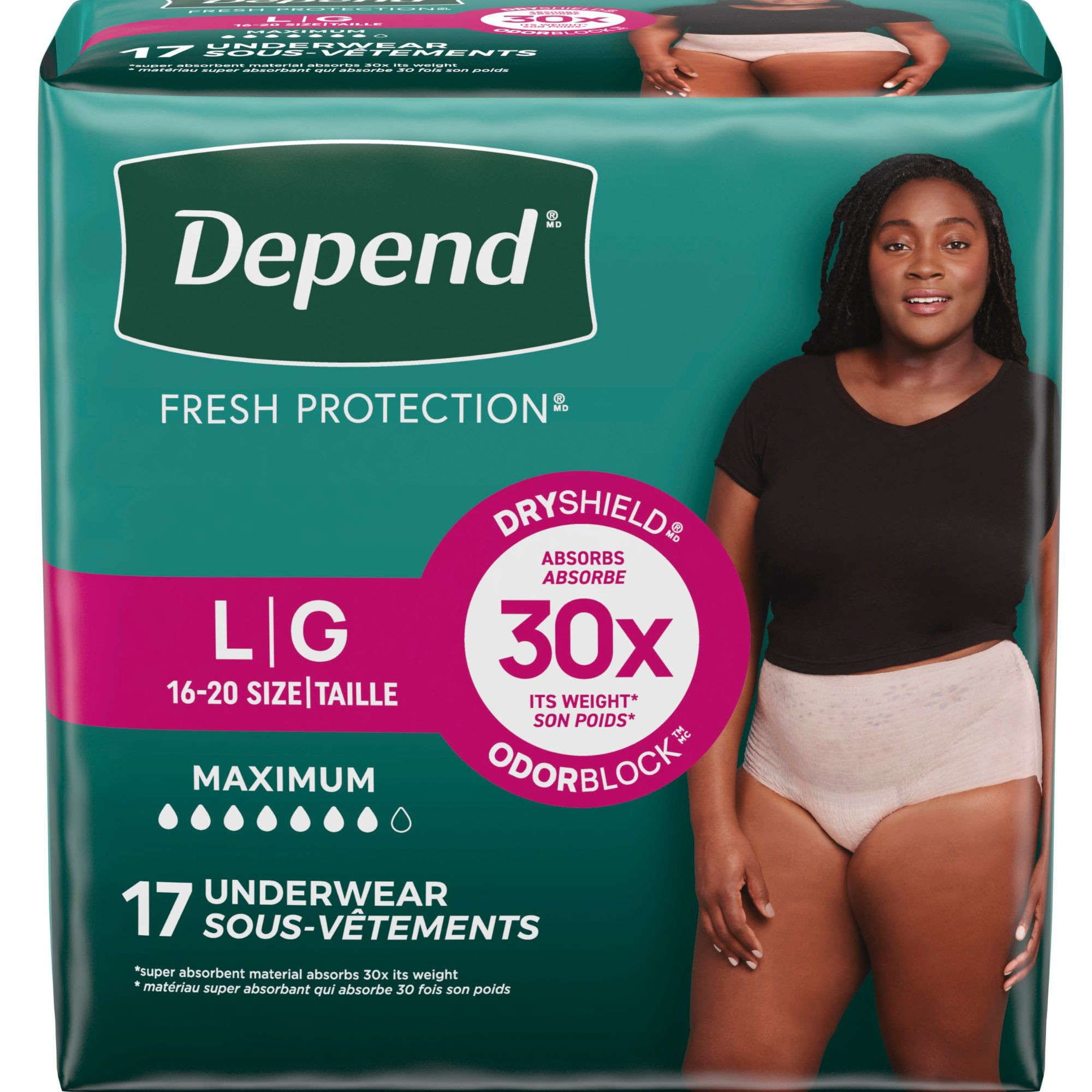 Depend Fresh Protection Adult Incontinence Pull-Up Underwear for Women, Maximum