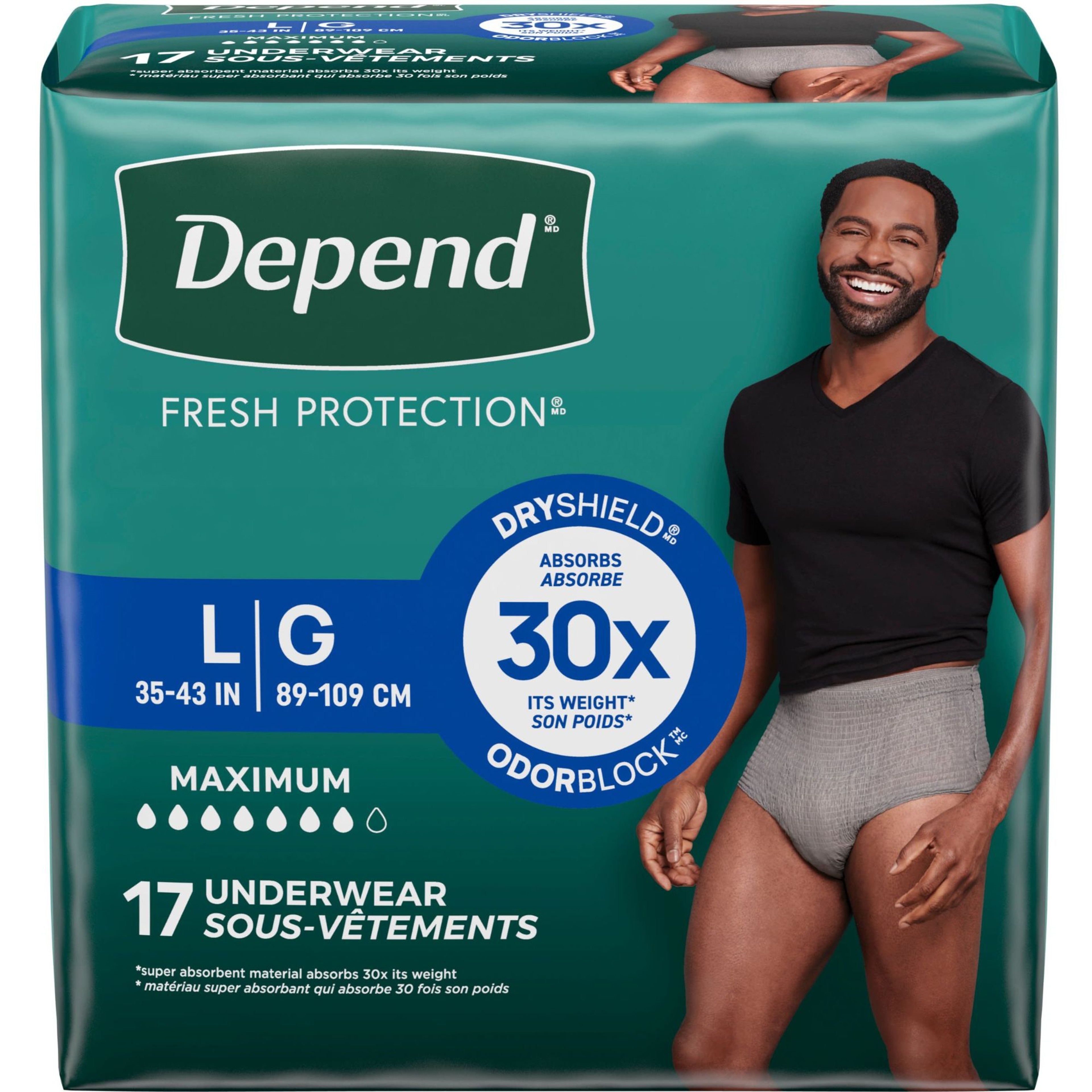 Depend Fresh Protection Adult Incontinence Pull-Up Underwear for Men, Maximum