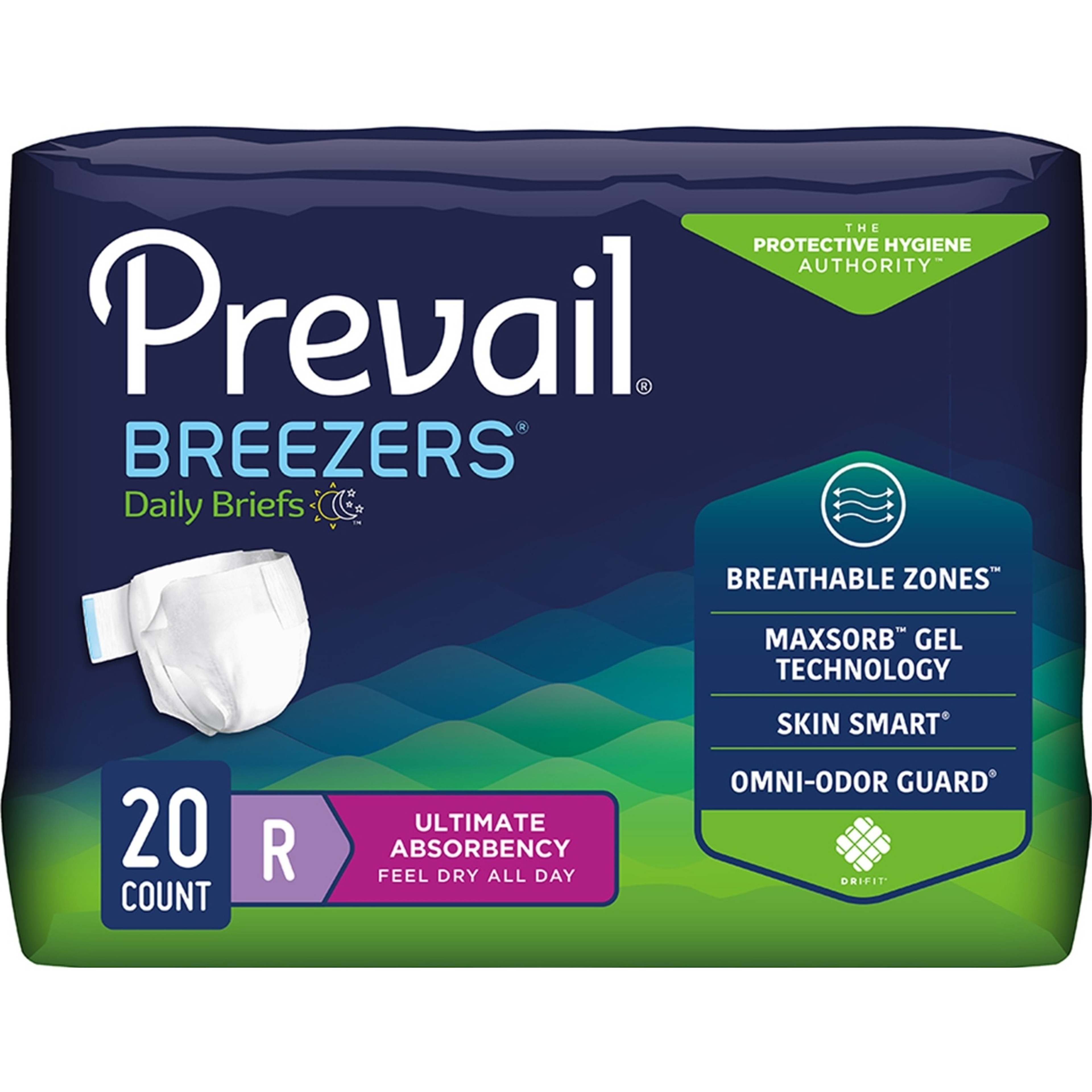 Prevail Breezers Adult Incontinence Briefs with Tabs, Ultimate Absorbency